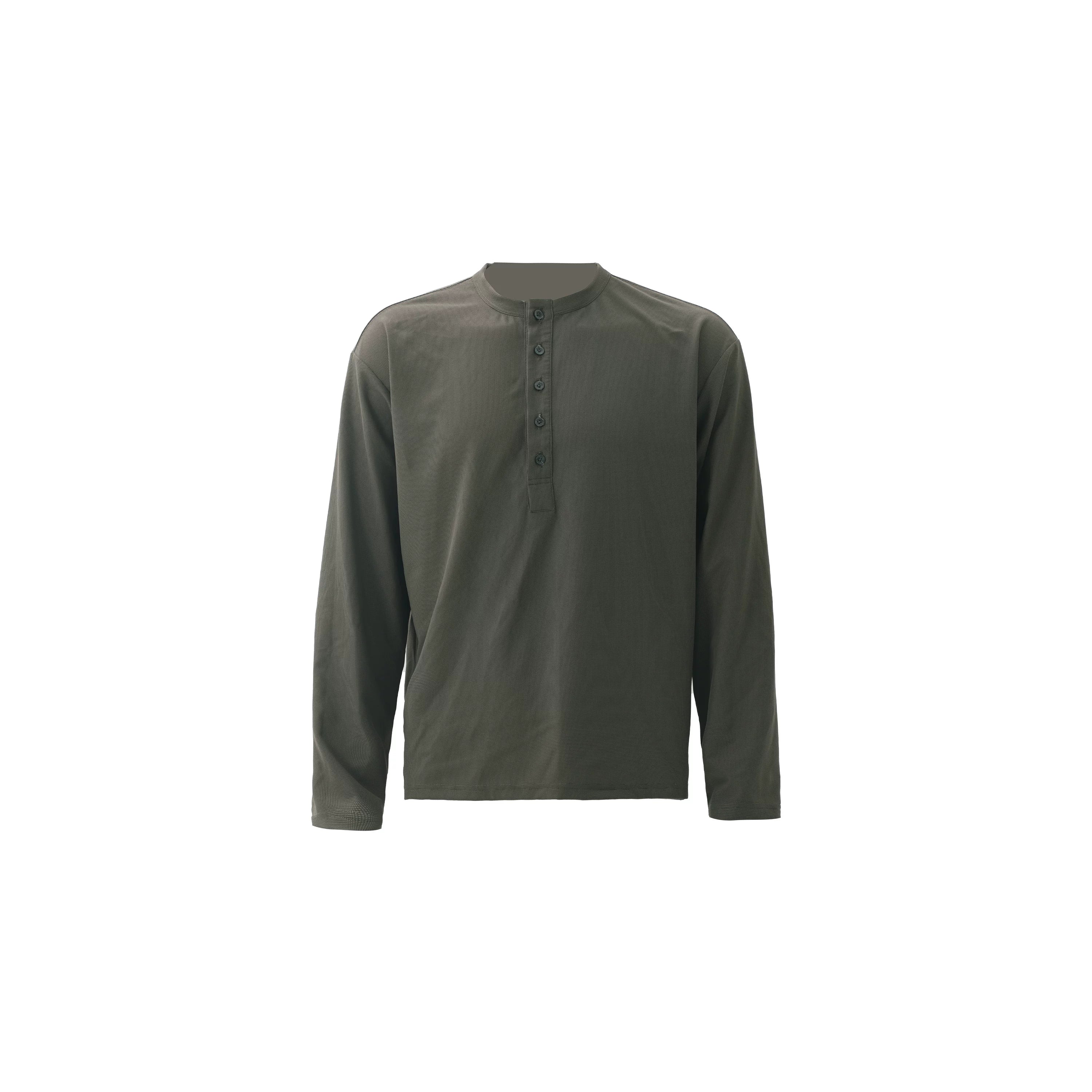 ZOZOFOREST Henry Collar Casual Sports Long Sleeve