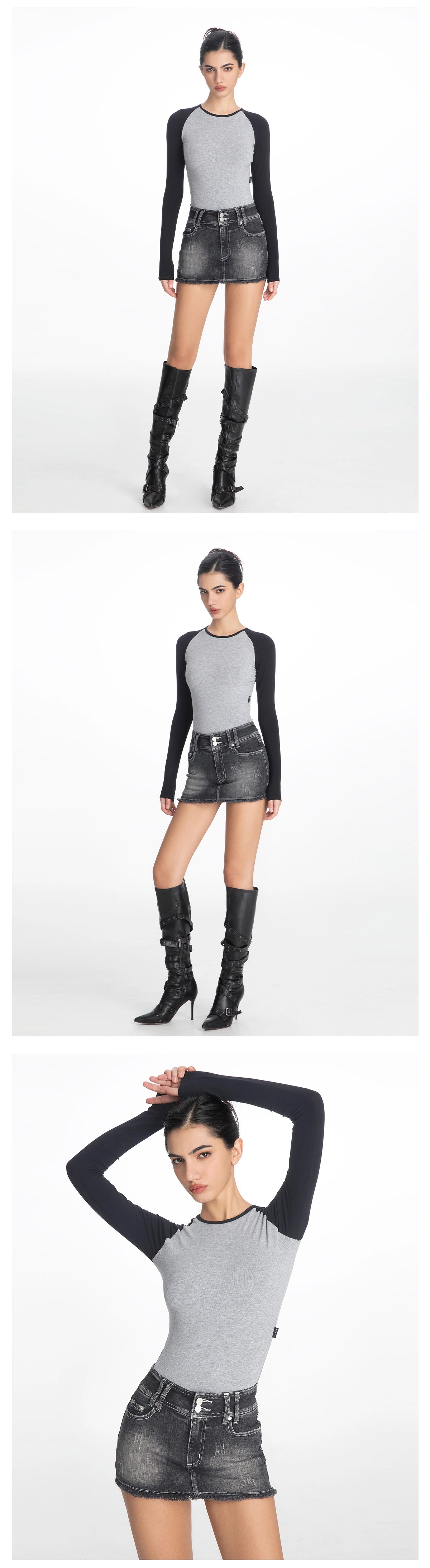 ABMY Shoulder Sleeves Versatile Base Contrasting Long Sleeves