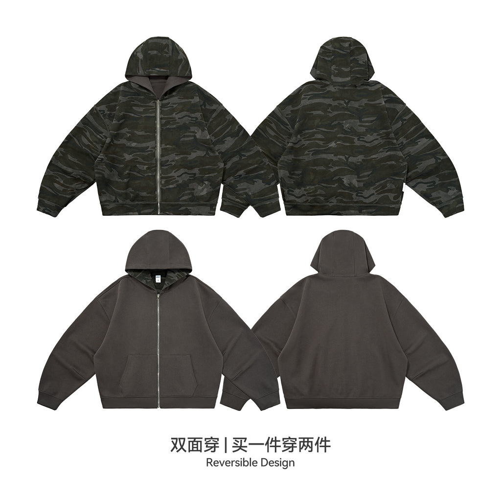 Inflation Camouflage Double Sided Zip Jacket