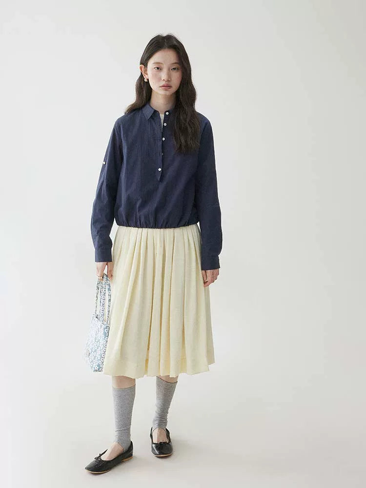 VOOE Lapel Pullover Loose Shirt