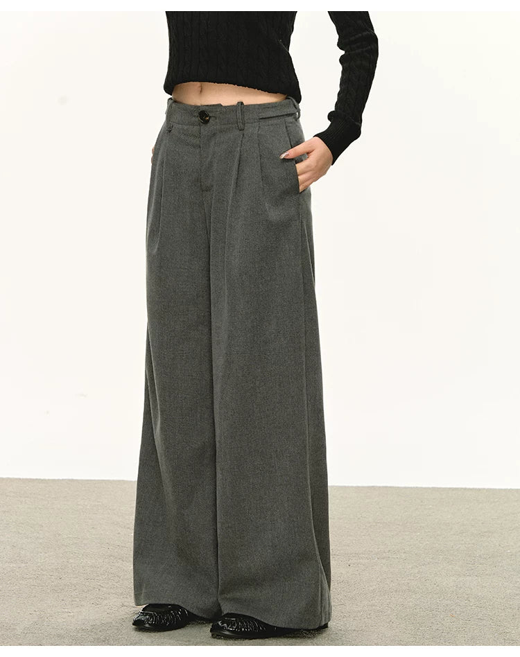 Anna Aneae Tencel Wool Drape Suit Pants