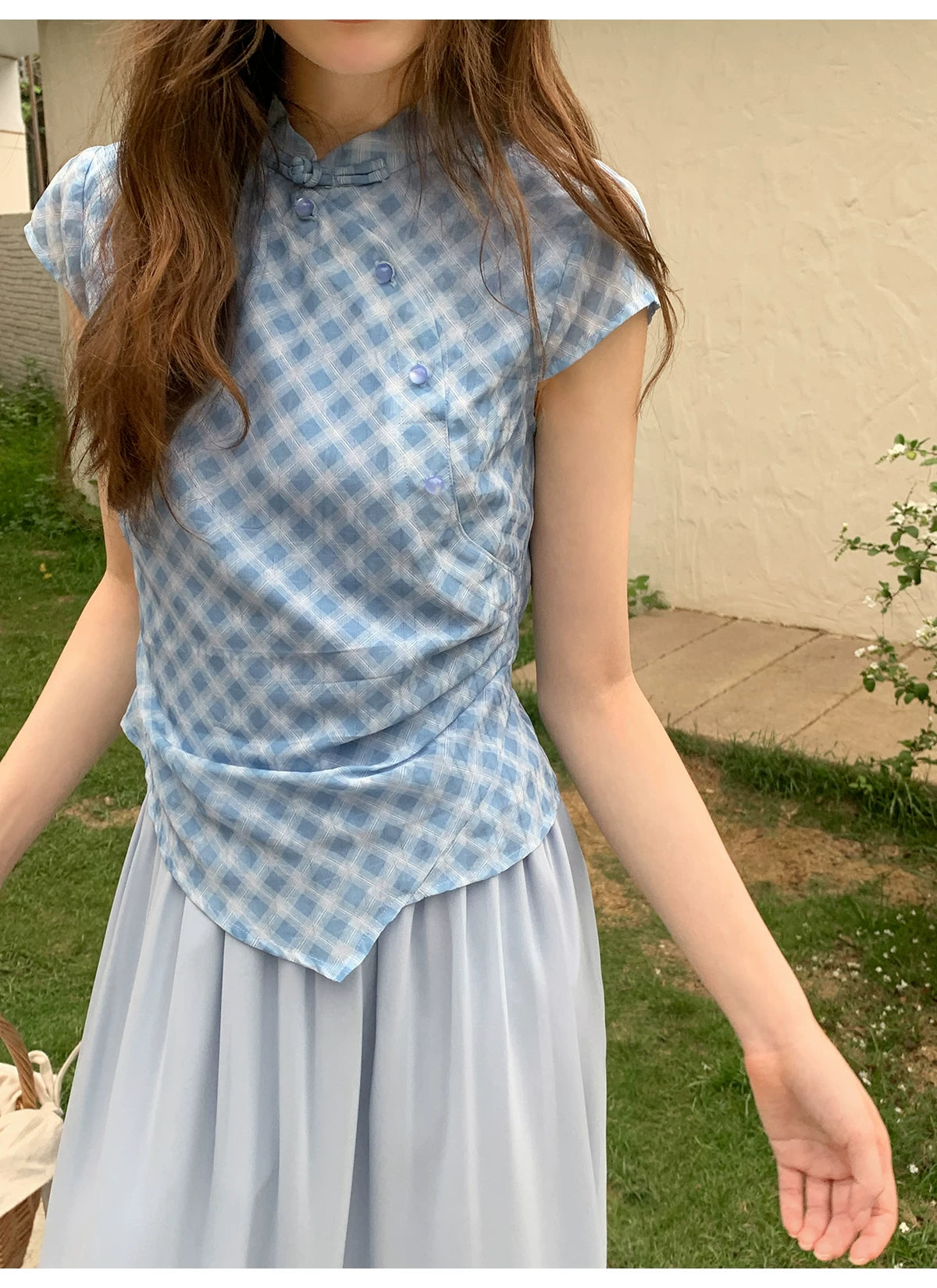 KANO Plaid Shirt Skirt Set