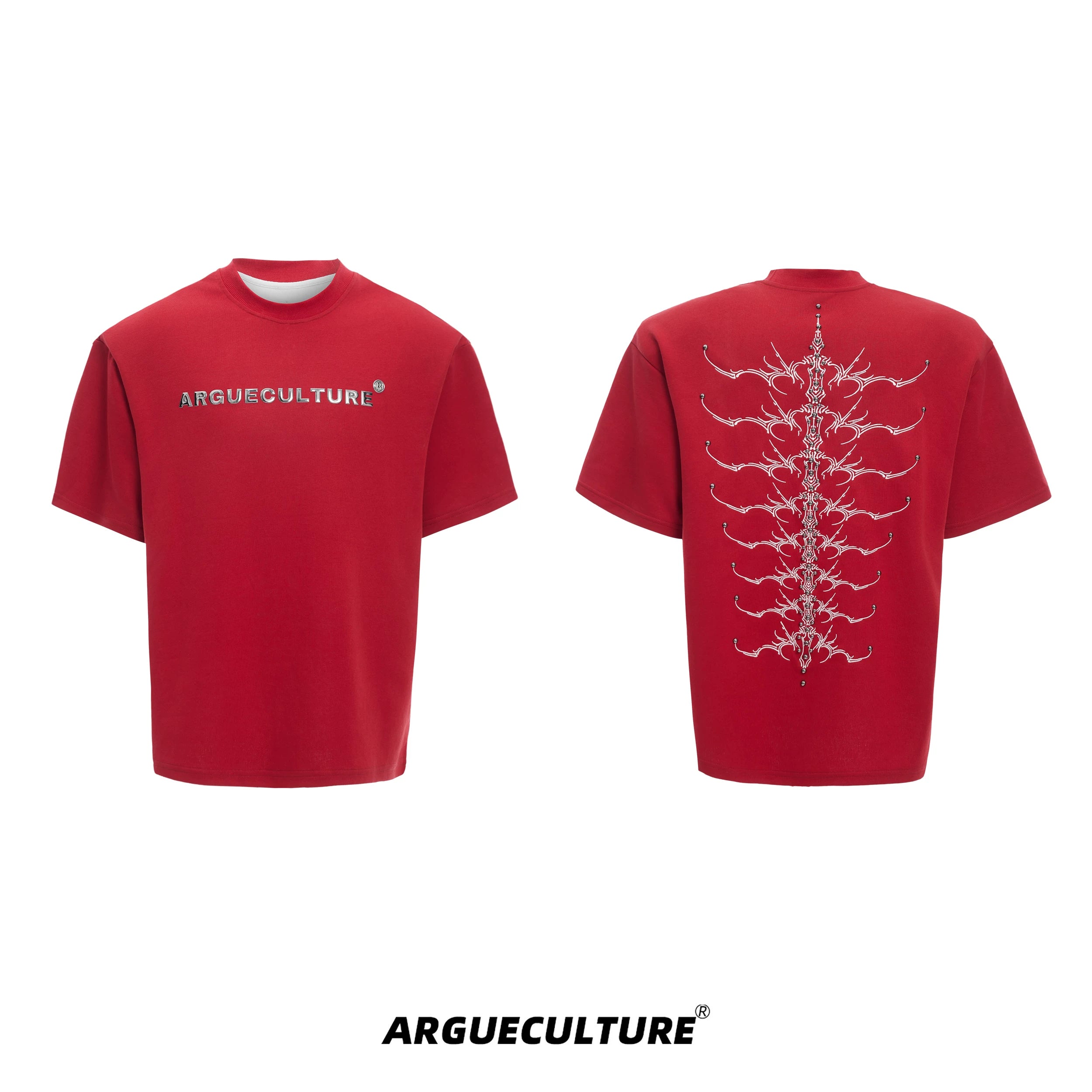 ArguECulturE Rivet Spine Embroidery Loose Tee