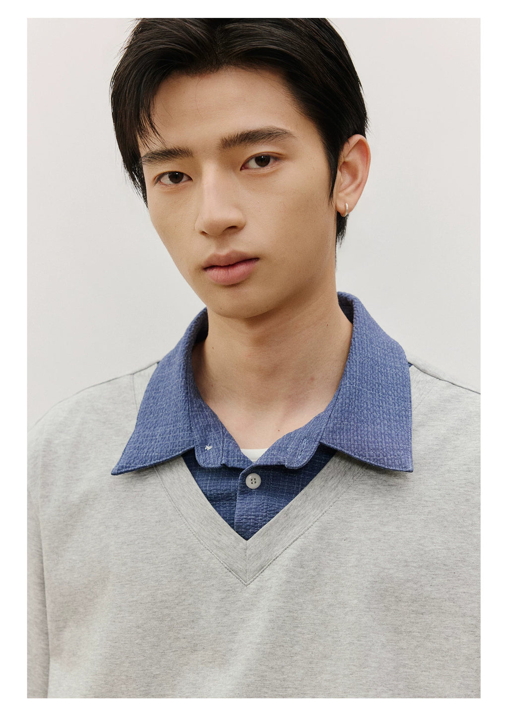 LR Cool Contrasting False Two-piece Tee