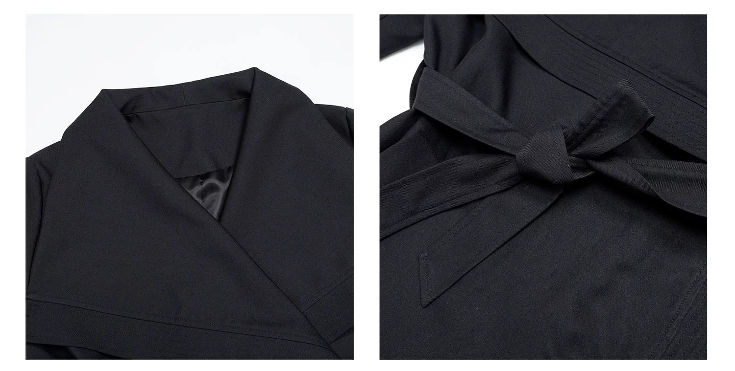 Audwyn Loose and Thin Lace-up Waist Suit Coat