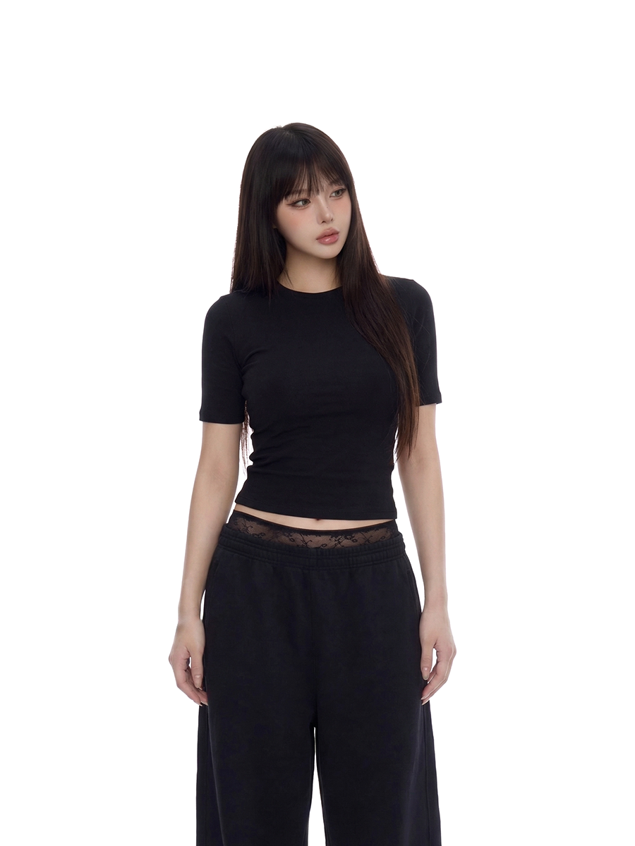 WITHMIN Front Shoulder Slim Fit Simple Versatile Tee