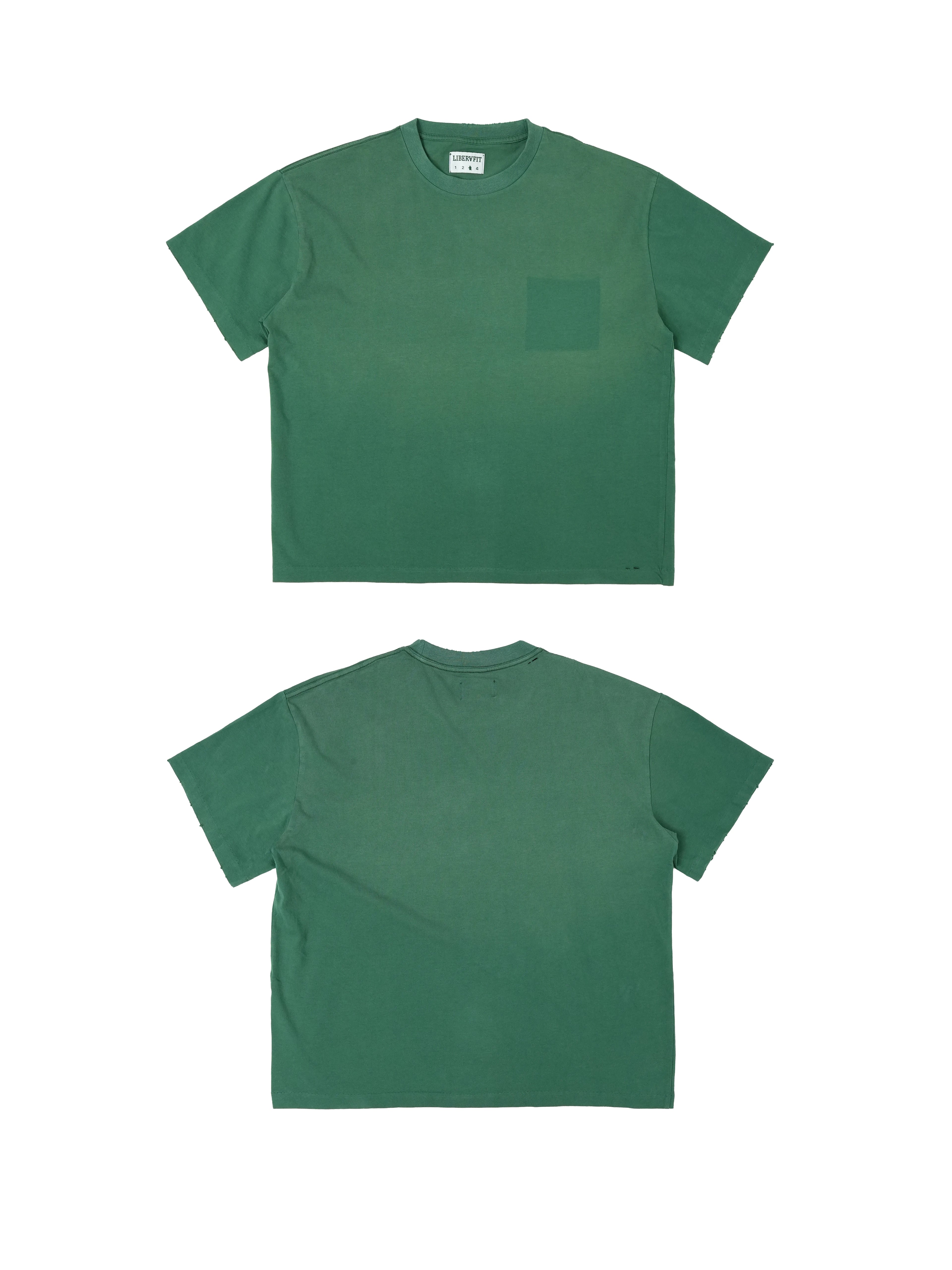 LIBERAFIT Simple Old Round Neck Casual Tee