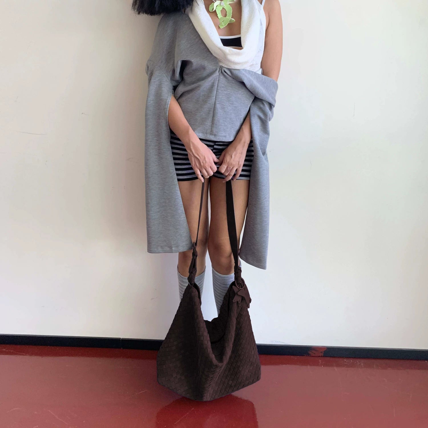 ECODAY Suede Woven Bag Large Capacity Tote Bag