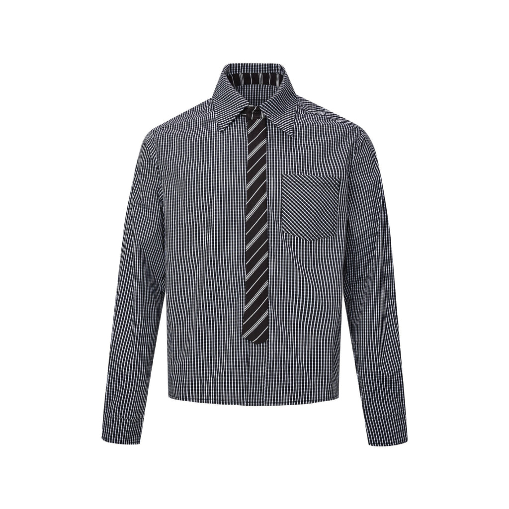 MADEEXTREME Spring Gold with Tie Splicing Old Money Shirt