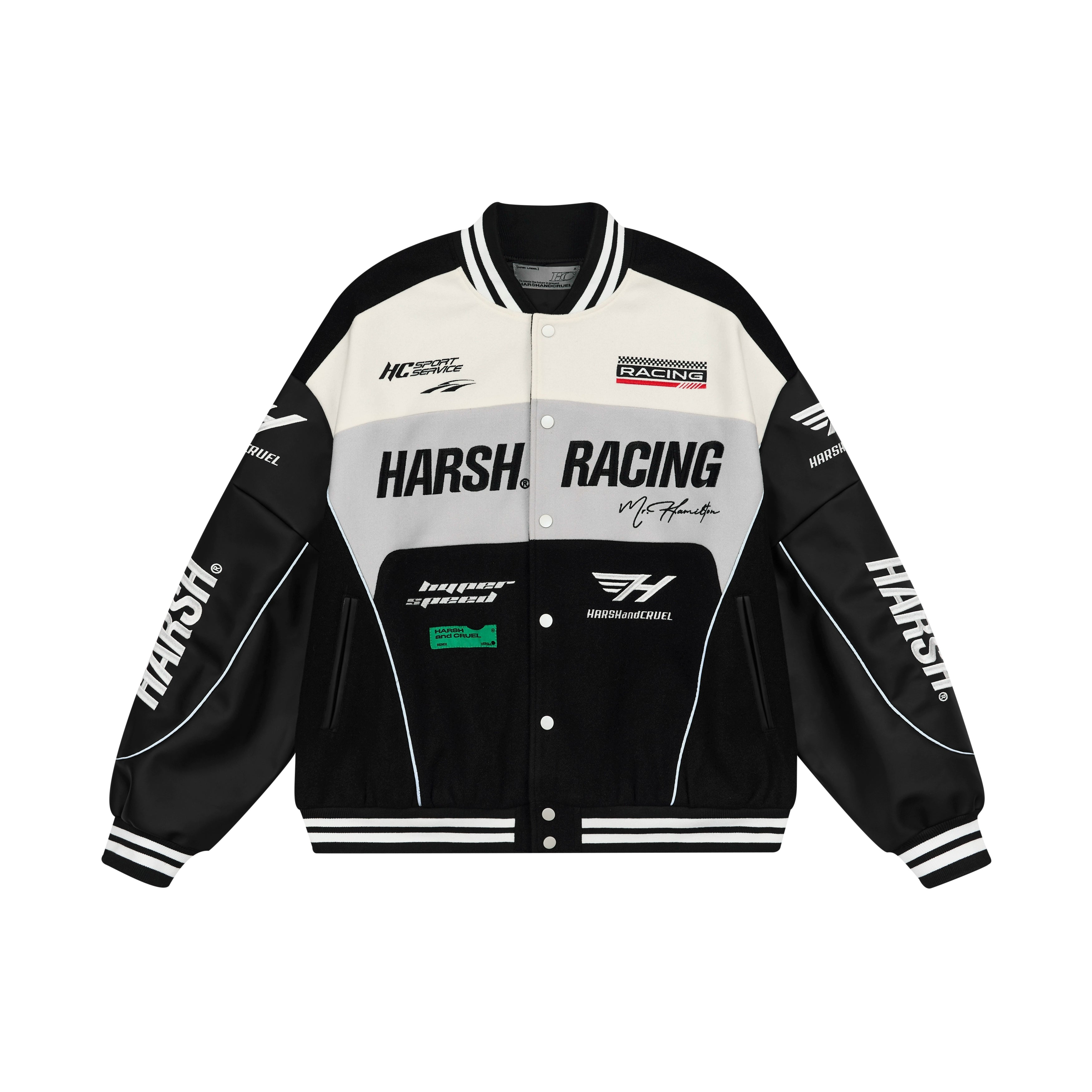 Harshandcruel Retro Locomotive Woolen Racing Baseball Jersey
