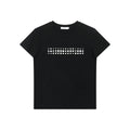 FUNKYFUN Irregular Polka Dot Print Front Shoulder Tee