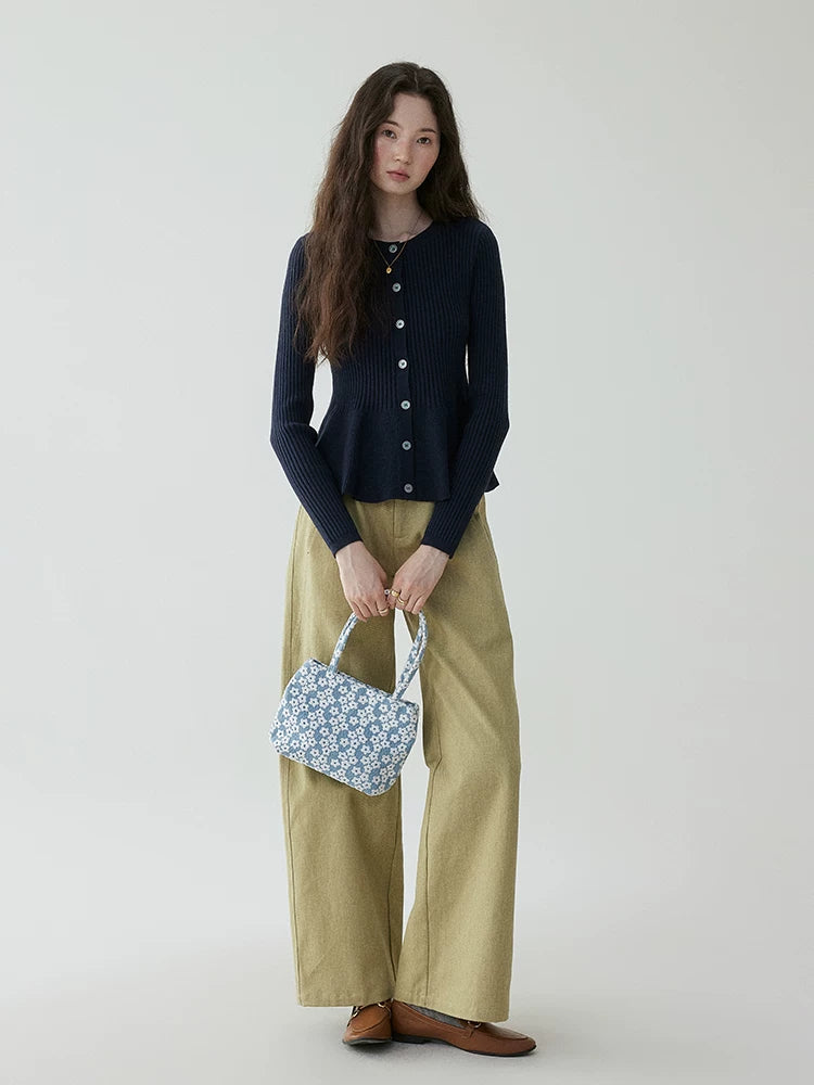VOOE Waist and Thin Crew Neck Knitted Cardigan
