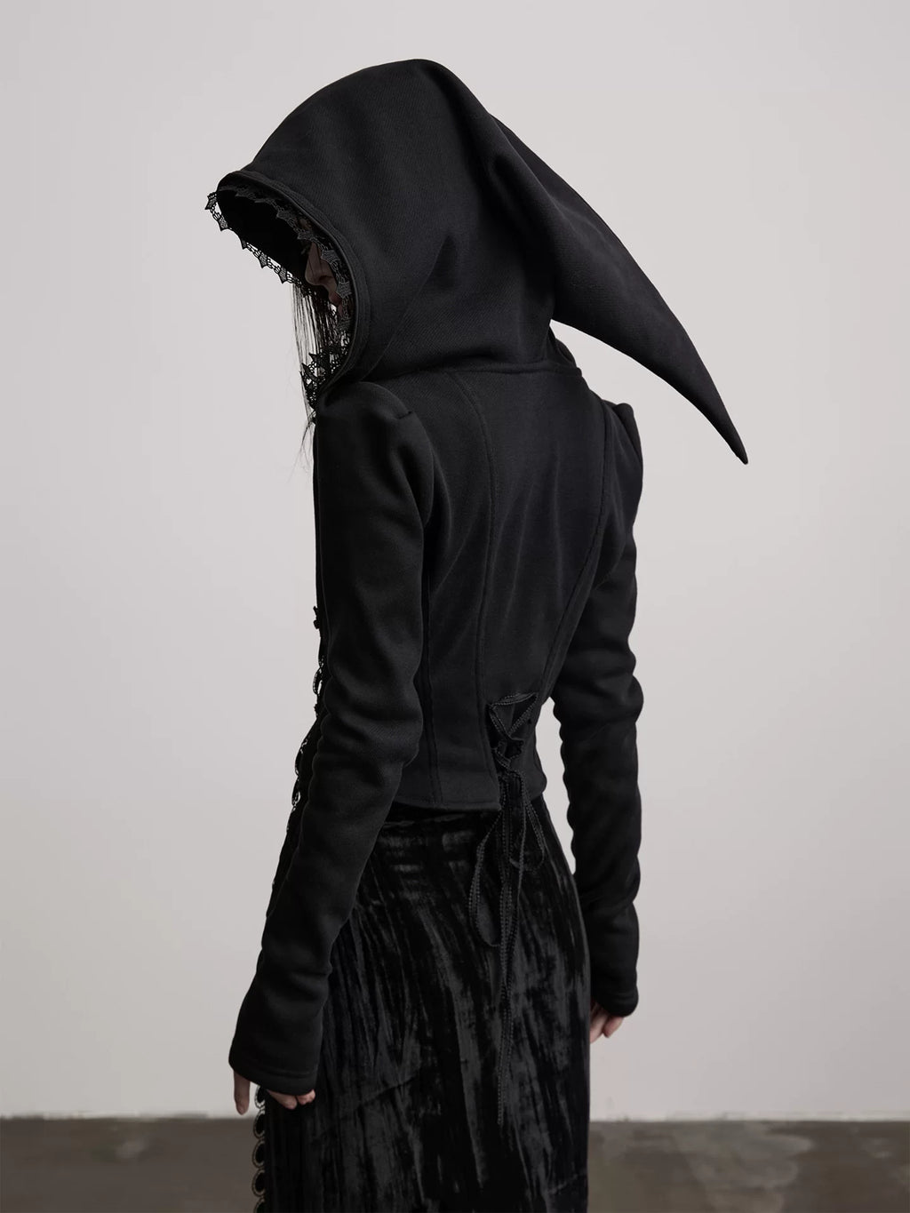 INDULGE Streamer Zipper Fleece Hooded Slim Jacket