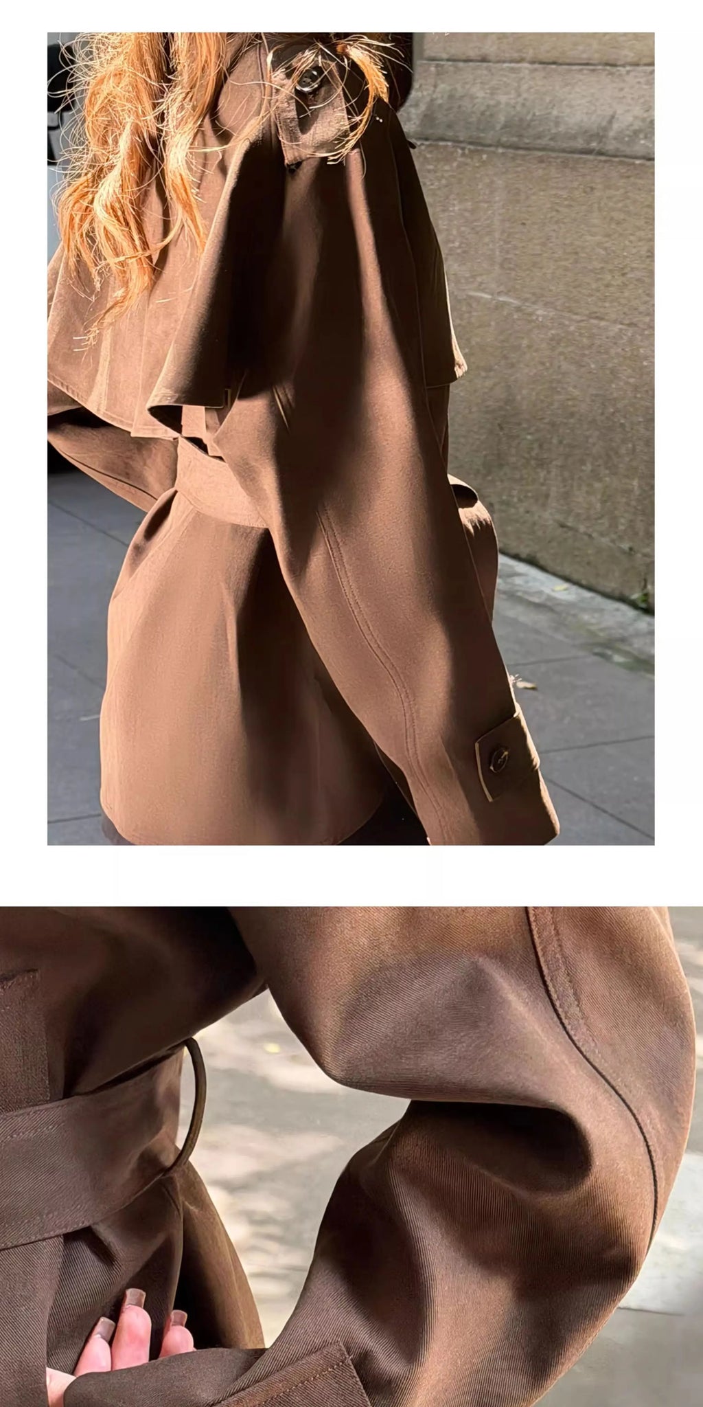 Audwyn Retro Old Money Wind Waist and Thin Lapel Trench Coat