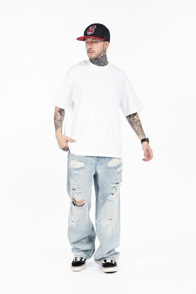 SUPER WAY Loose Crew Neck Versatile Tee