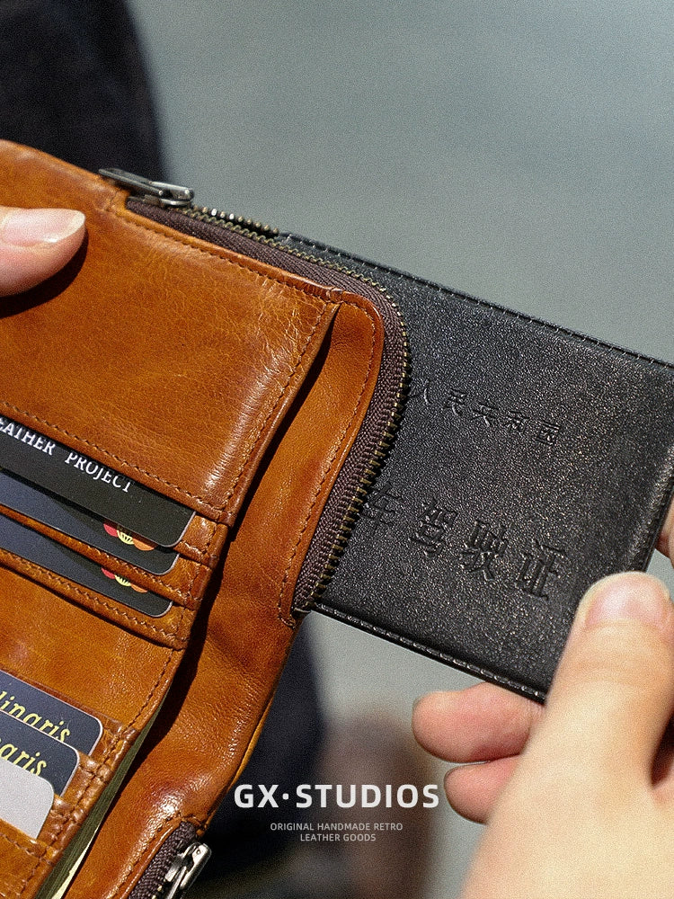 HALF WORK tanned leather wallet