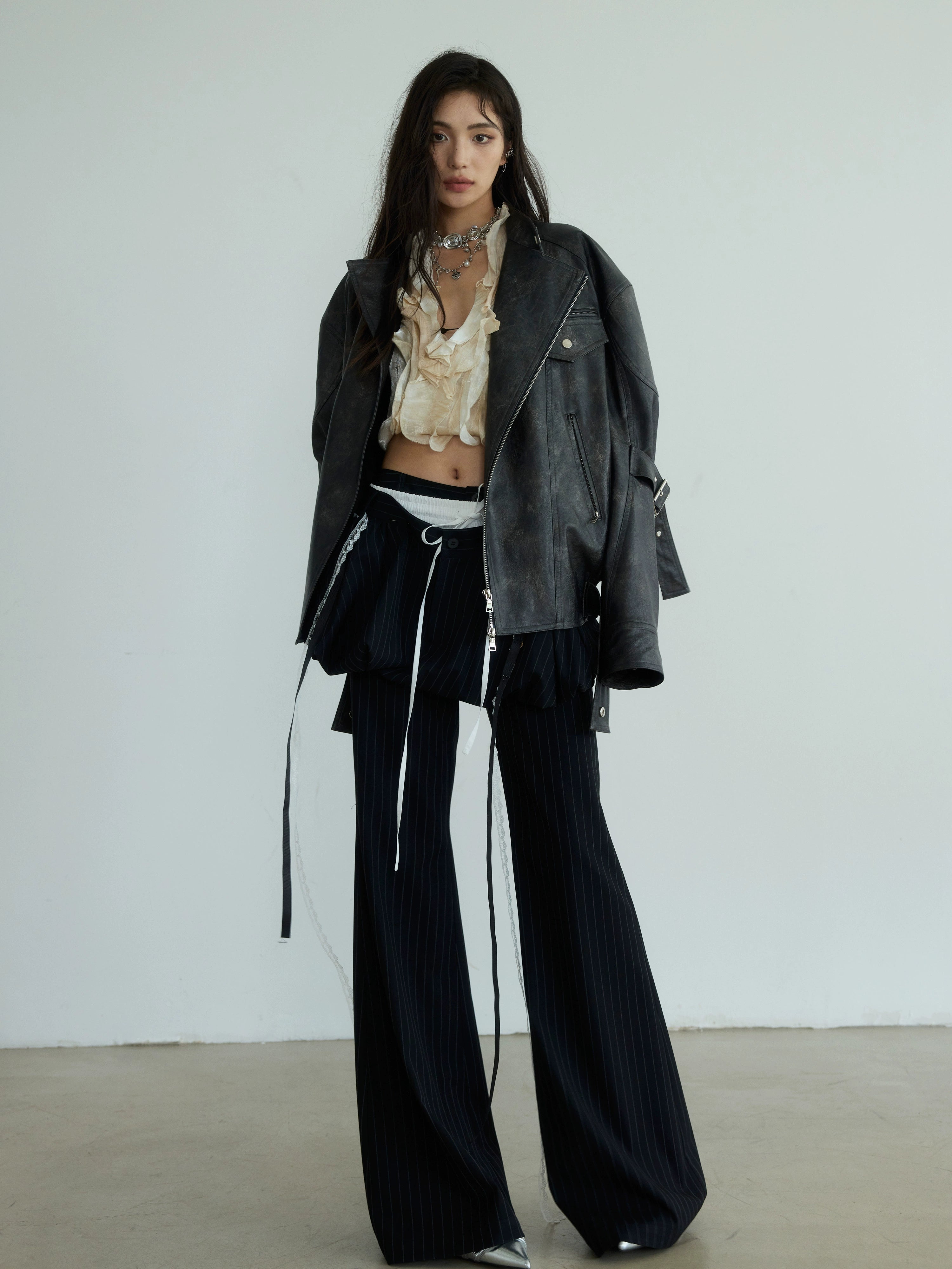 JNYLON Makes Vintage PU Leather Silhouette Jacket