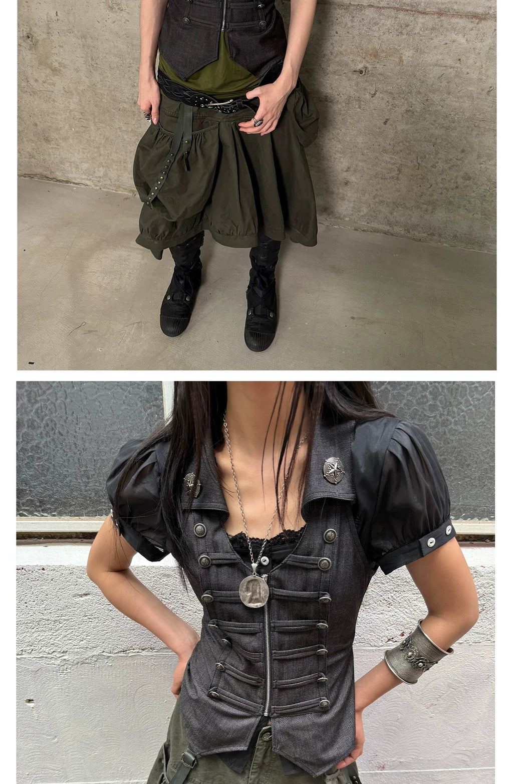 DoublePunch V-neck Double-breasted Slim-fit Waist Vest