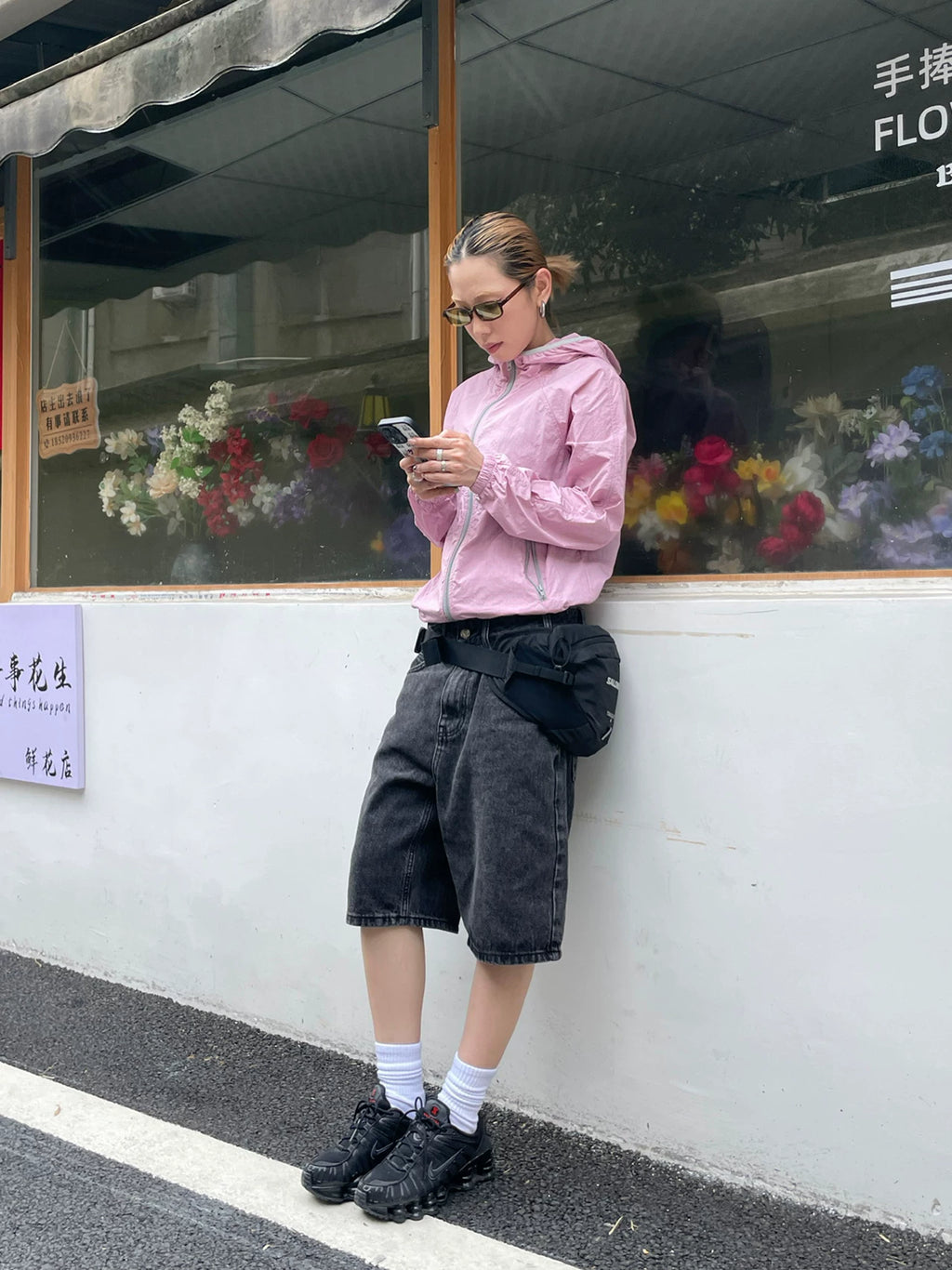 MMBBT Plaid Hooded Drawstring Short Jacket