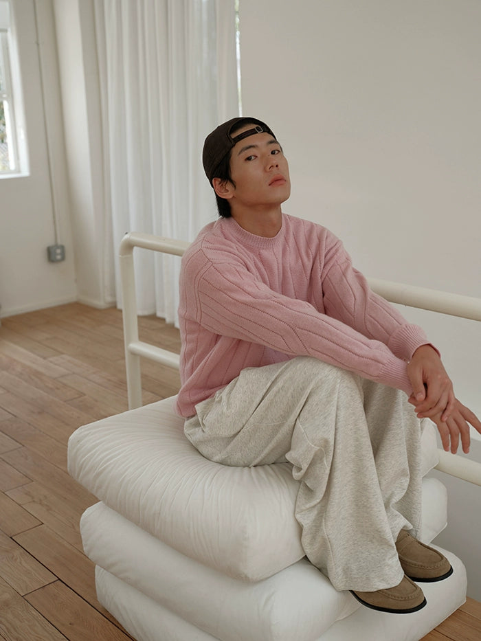 CARPEM Knitted Loose Straight Drawstring Sweatpants