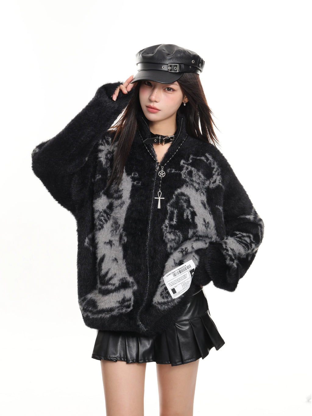 KDASE Jacquard Soft Waxy Knitted Jacket