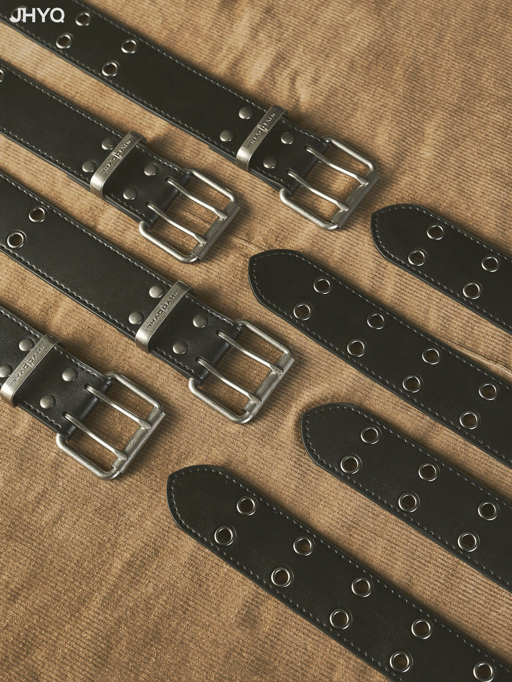 JHYQ Retro Double-breasted Full-hole Belt