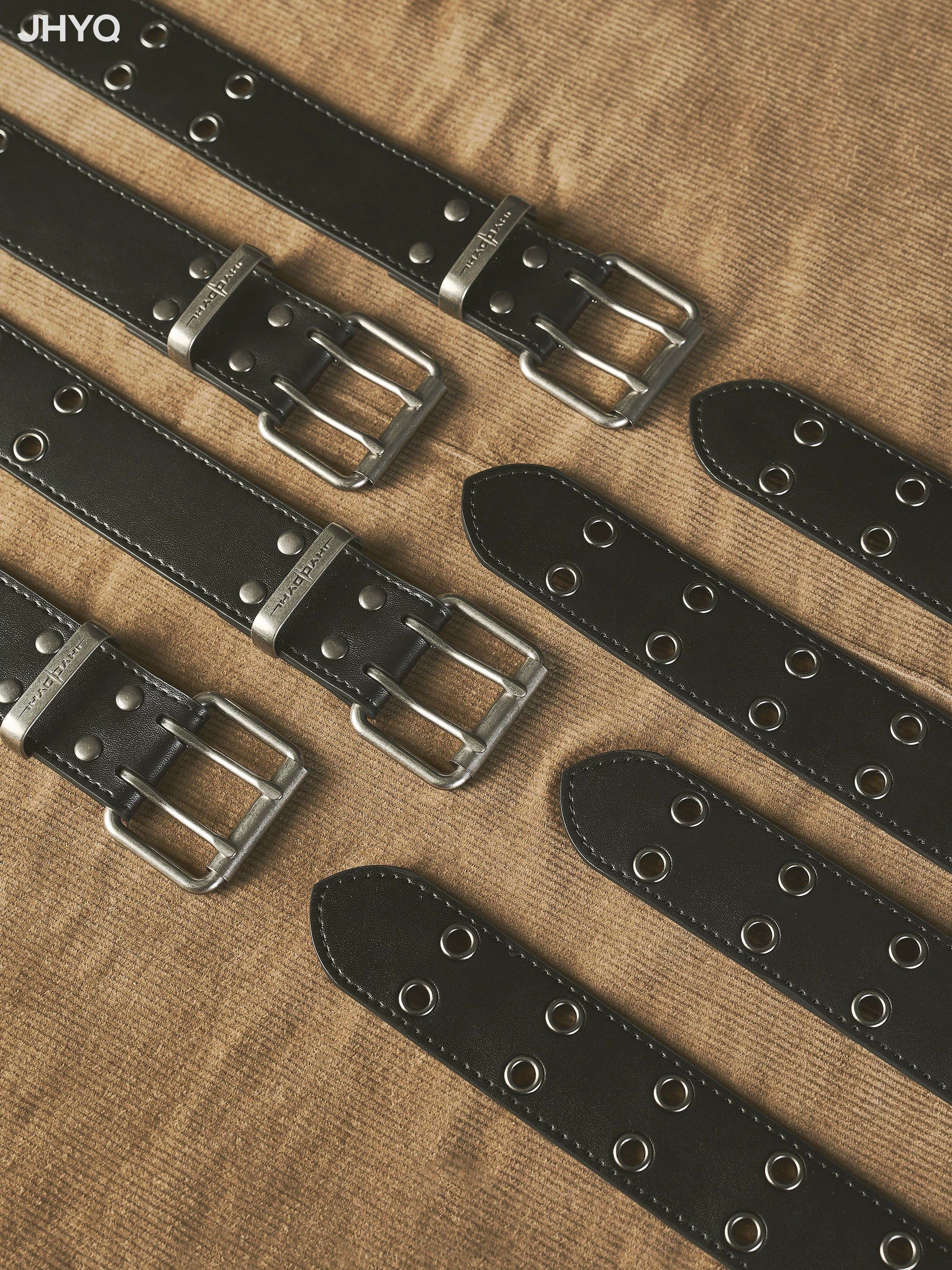 JHYQ Retro Double-breasted Full-hole Belt