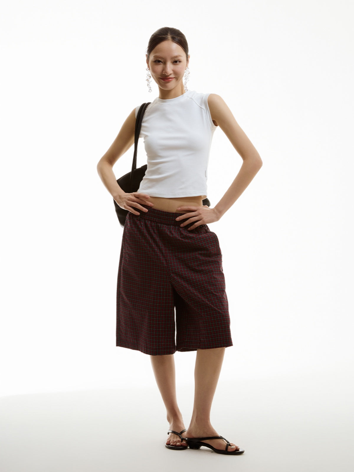 FUNKYFUN Slash Shoulder Line Split Stretch Vest