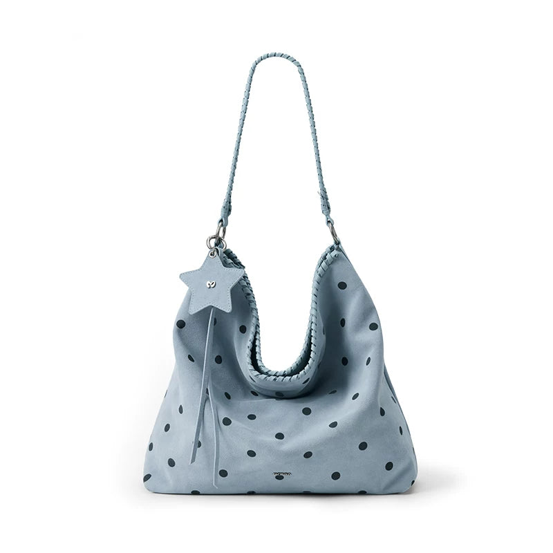 Mcmiko Suede Polka Dot Large Capacity Shoulder Bag