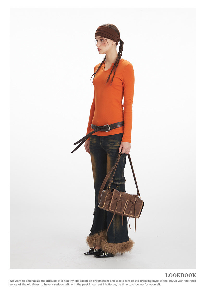 Nariele Front Shoulder Slim Slim Long Sleeves