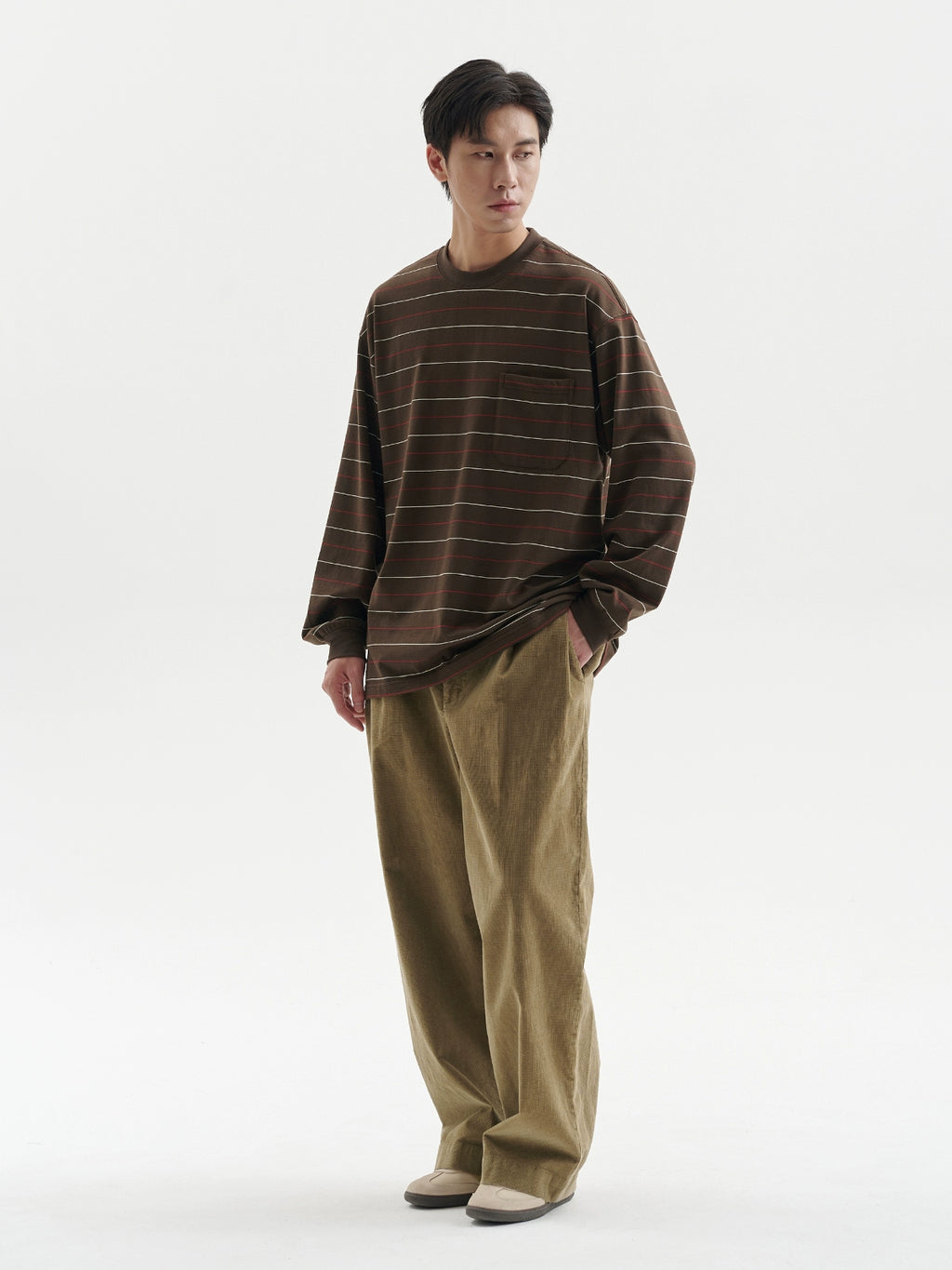BUTTBILL Contrast Striped Vintage Long Sleeve