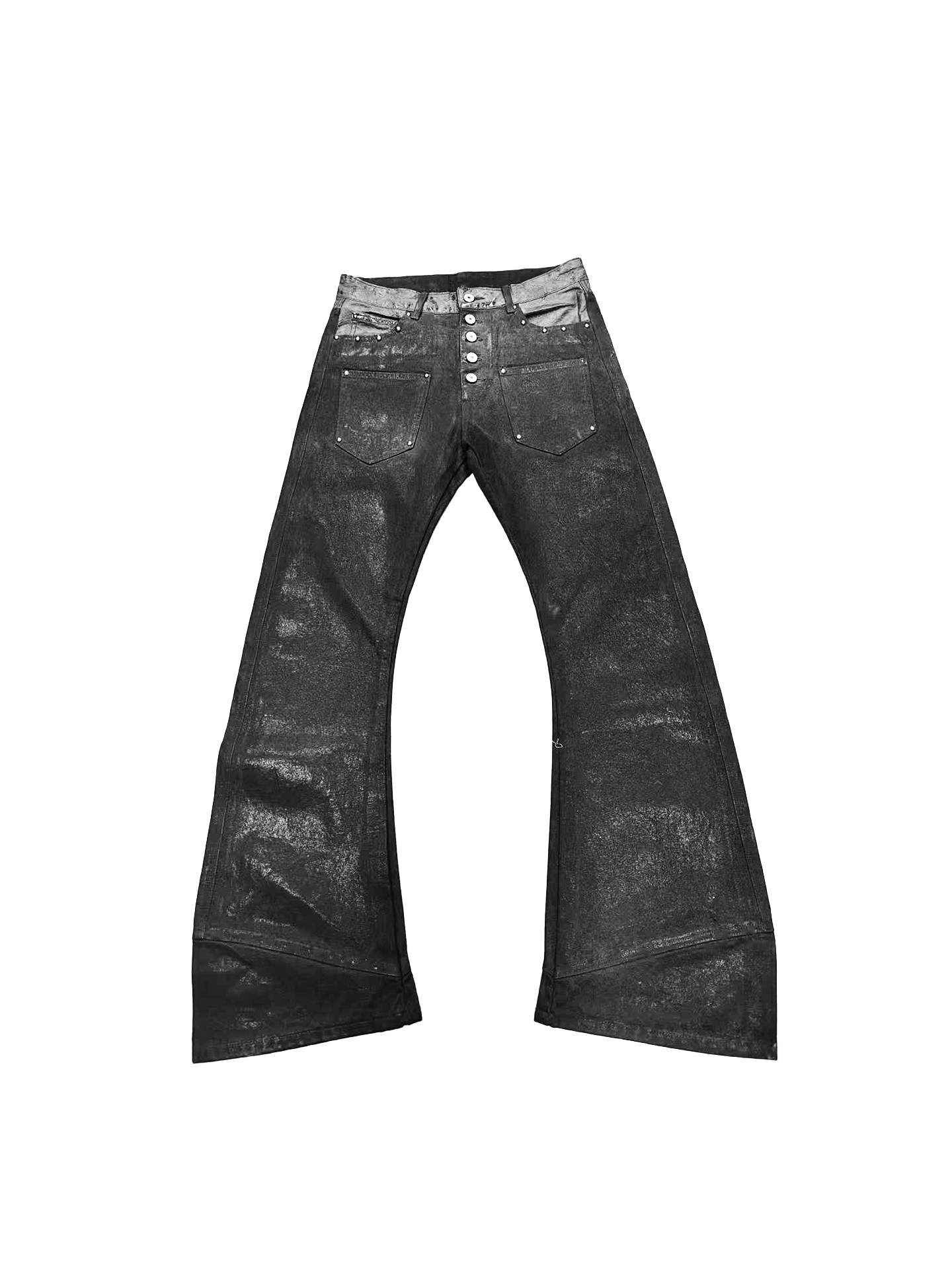 DETW Snake Pattern Bronzing Splicing Jeans
