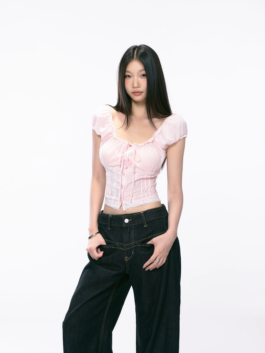WITHMIN Sexy Shoulder Waist Pure Lust Tee