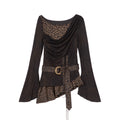 ARIADNAw Contrast Fake Two-piece Crew Neck Knitted Long Sleeves