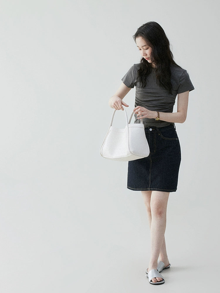 VOOE Sweet Pleated Skinny Short Tee