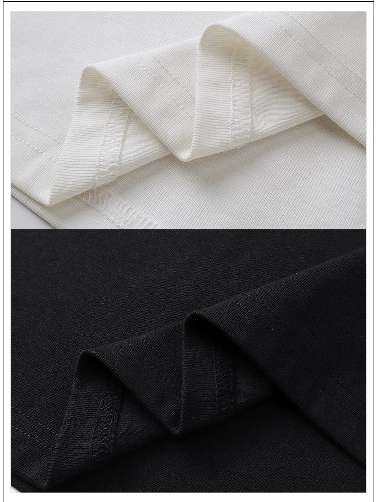 DM Tenacious Shoulder Simple Letter Elastic Tee