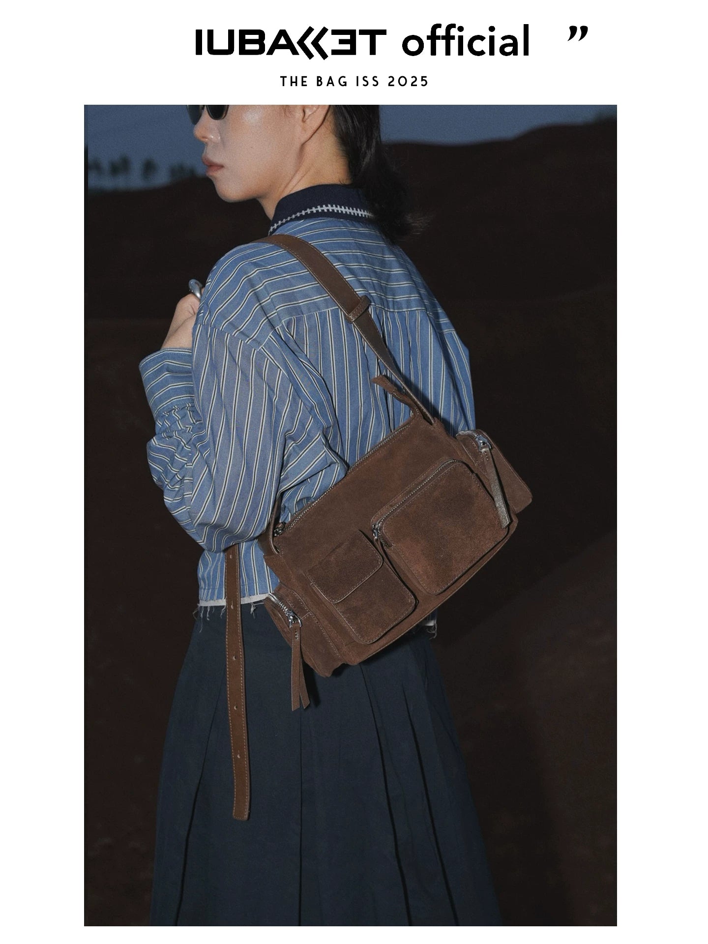 Iuballet Retro First Layer Cowhide Shoulder Armpit Bag