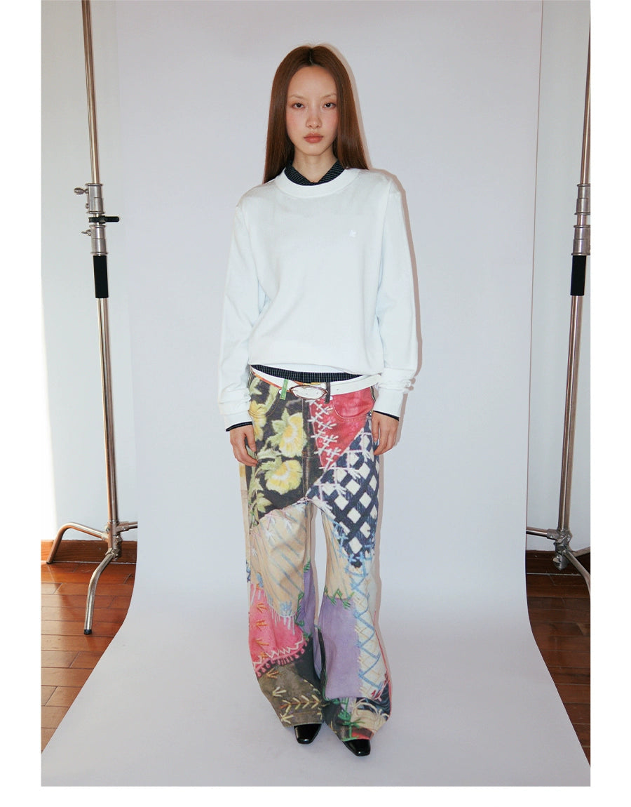 FUNKYFUN Old Collage Baijiapu Twill Casual Pants
