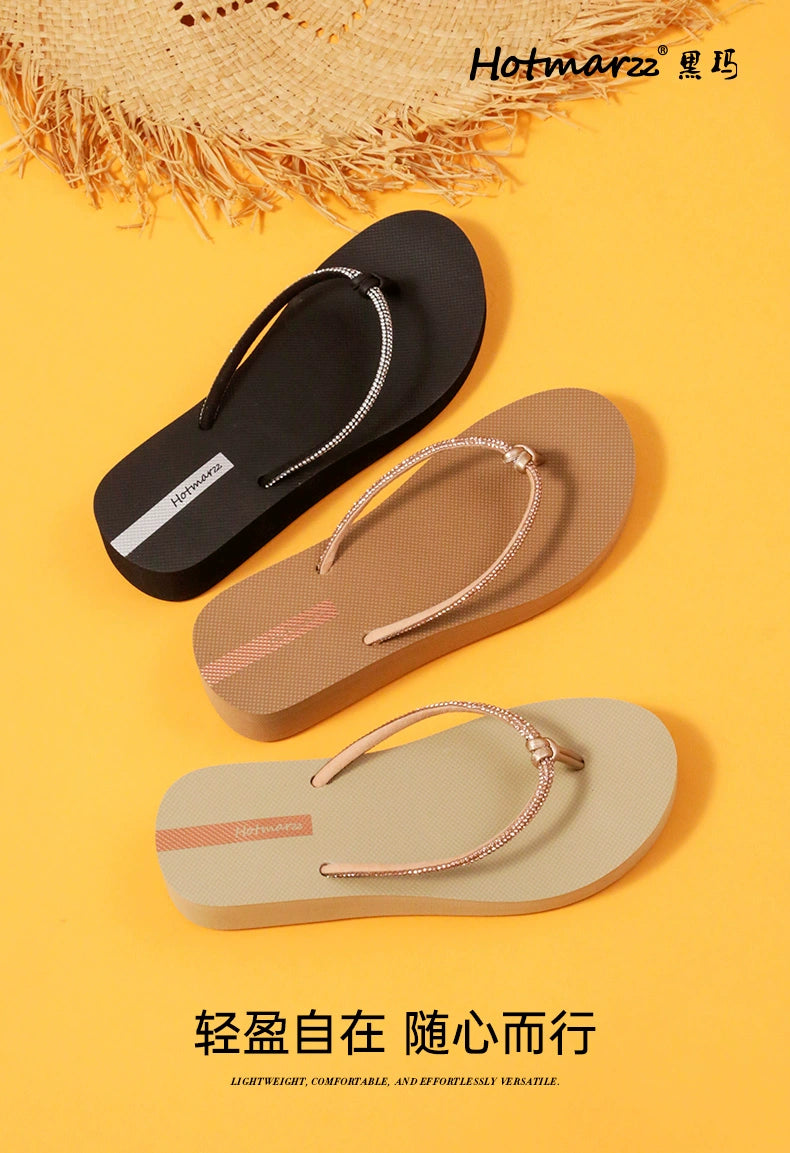 Hotmarzz Wear-resistant Beach Thick-soled Flip-flops