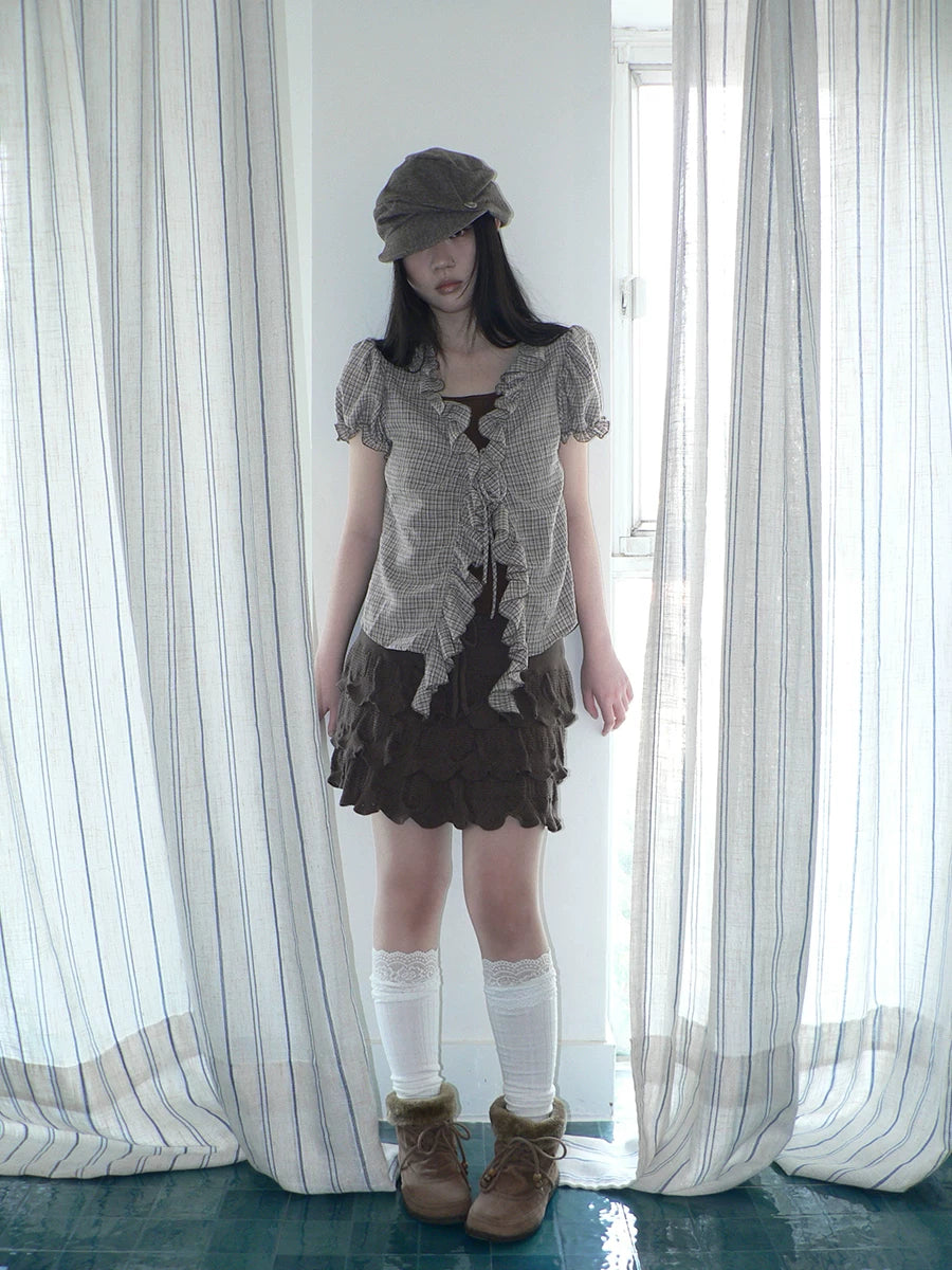 Ang: Project Strap Stitching Fake Two-piece Short-sleeved Shirt