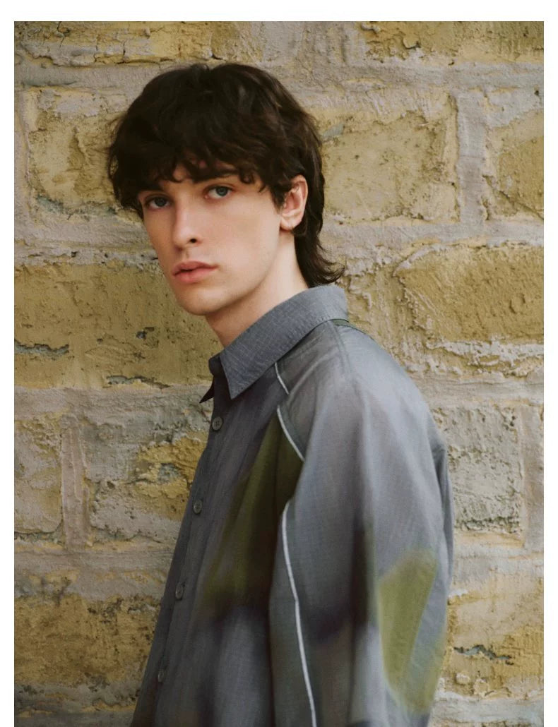 URBAN REVIVO Casual Contrast Super Loose Short Sleeve Cardigan Shirt