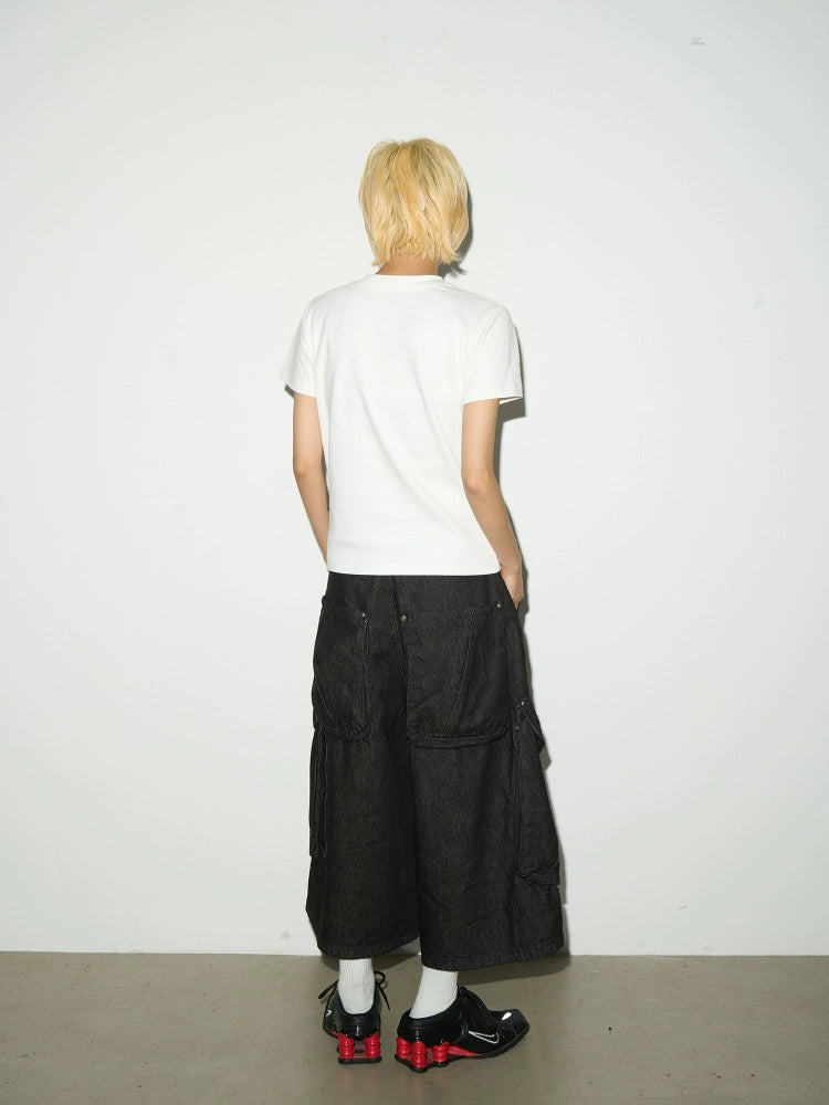 MICHINNYON Leopard Print Front Shoulder Casual Tee