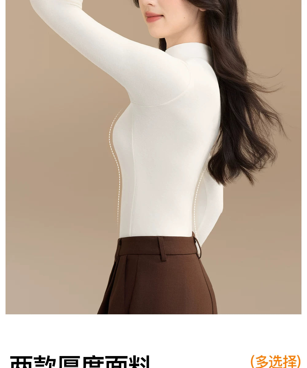 Secret World Semi-turtleneck Slim Fit Warm Inner Long Sleeve
