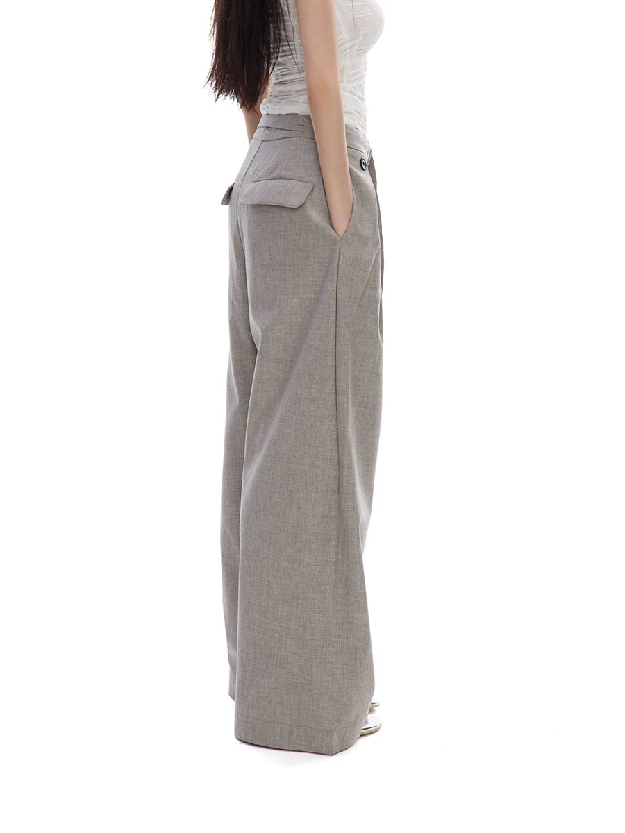 WITHMIN Pleated Straight-leg Slacks