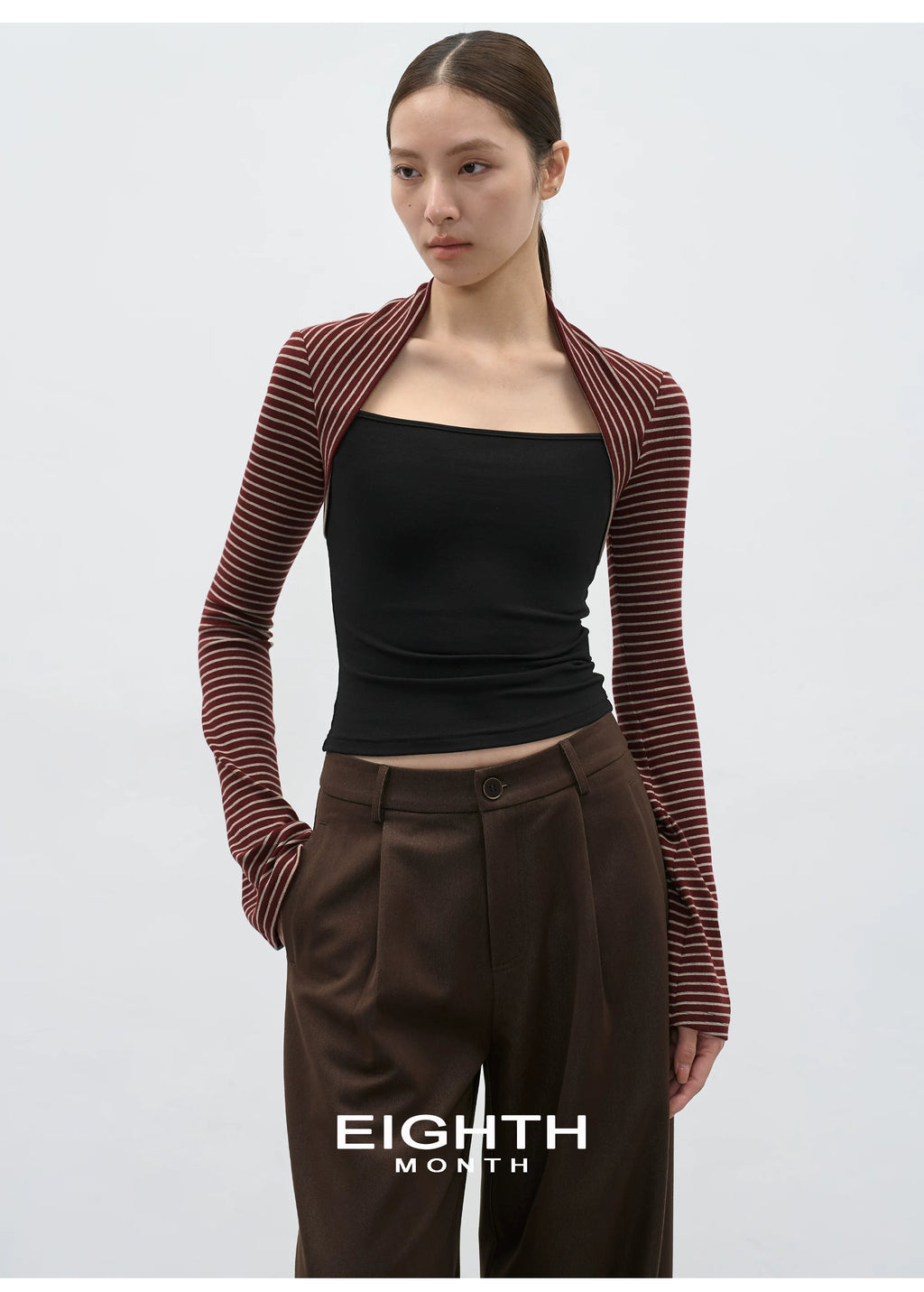 EIGHTHMONTH Versatile Striped Vest Long Sleeve