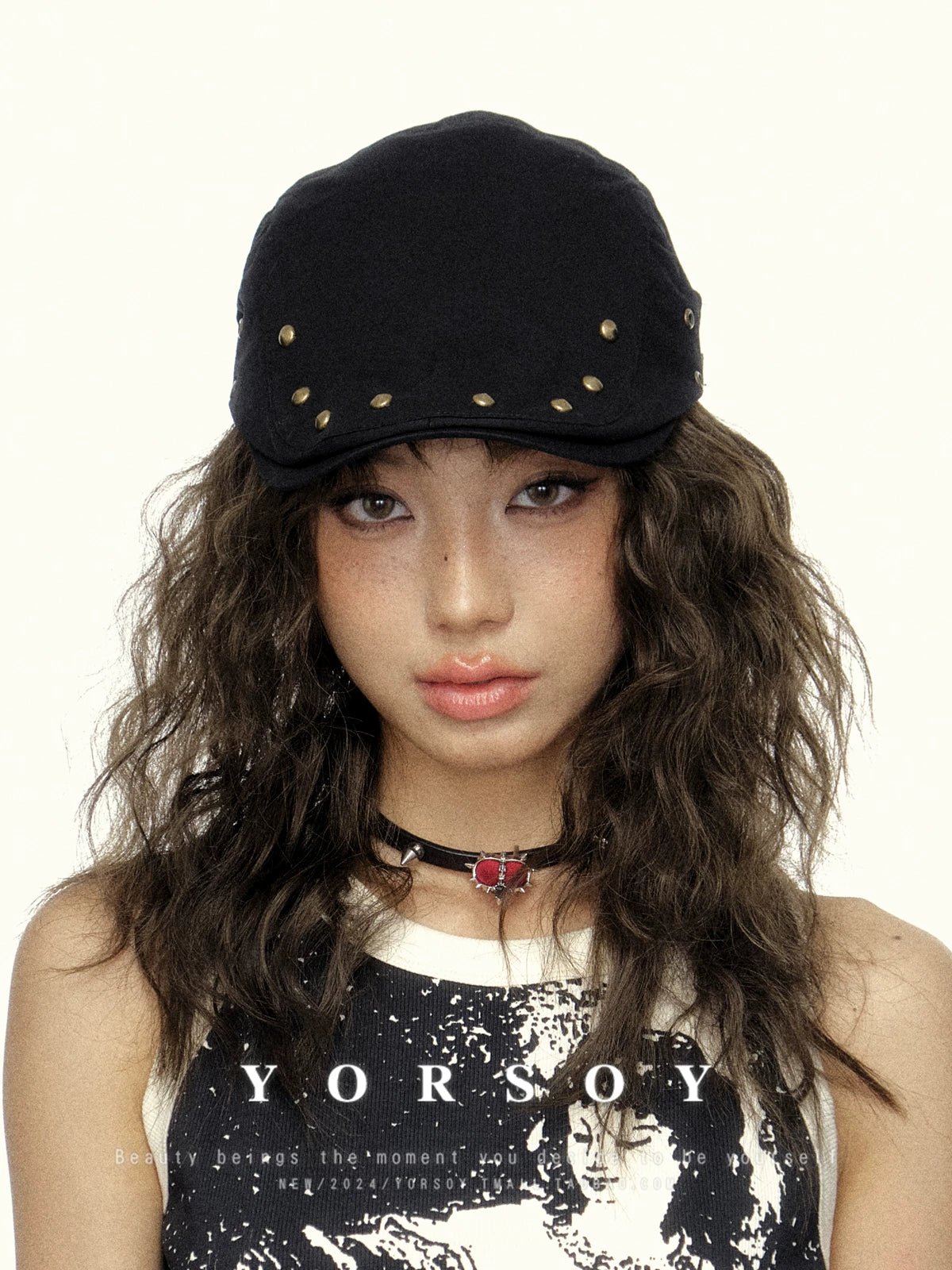 YORSOY Vintage Rivet Hip Hop Beret