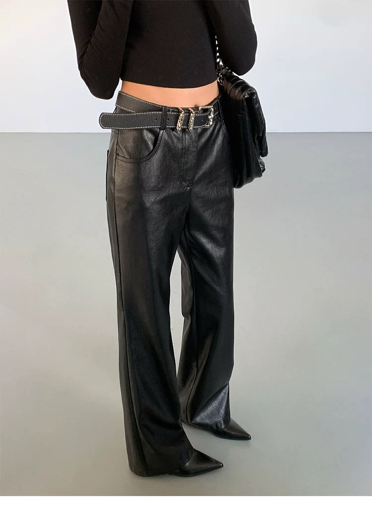 Ousph Casual Wide Leg Loose Thickened Straight Pants