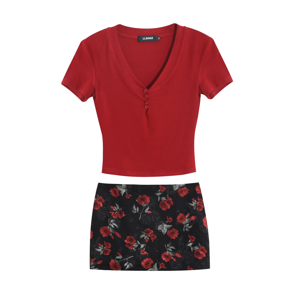 LLROGE Short Spice Girl Top Skirt Set