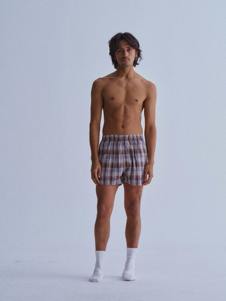 LIBERAFIT Knitted Plaid Cotton Boxer Shorts