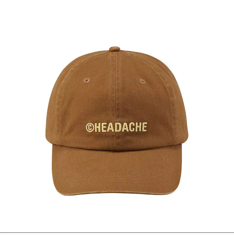 HEADACHE Embroidered Soft-top Curved-brimmed Baseball Cap